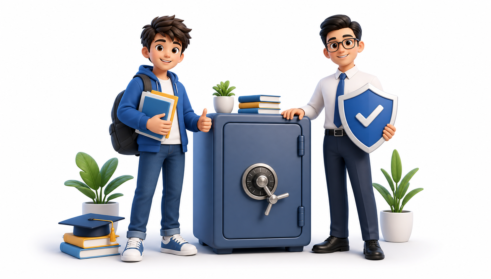 Candidate and admin secure login illustration